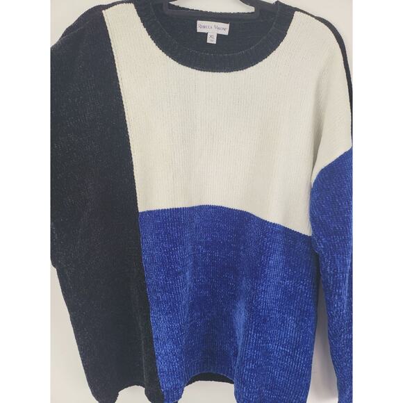 Rebecca Malone Colorblock Sweater XL Womens Crew Neck Long Sleeve Pullover Top - Picture 4 of 9
